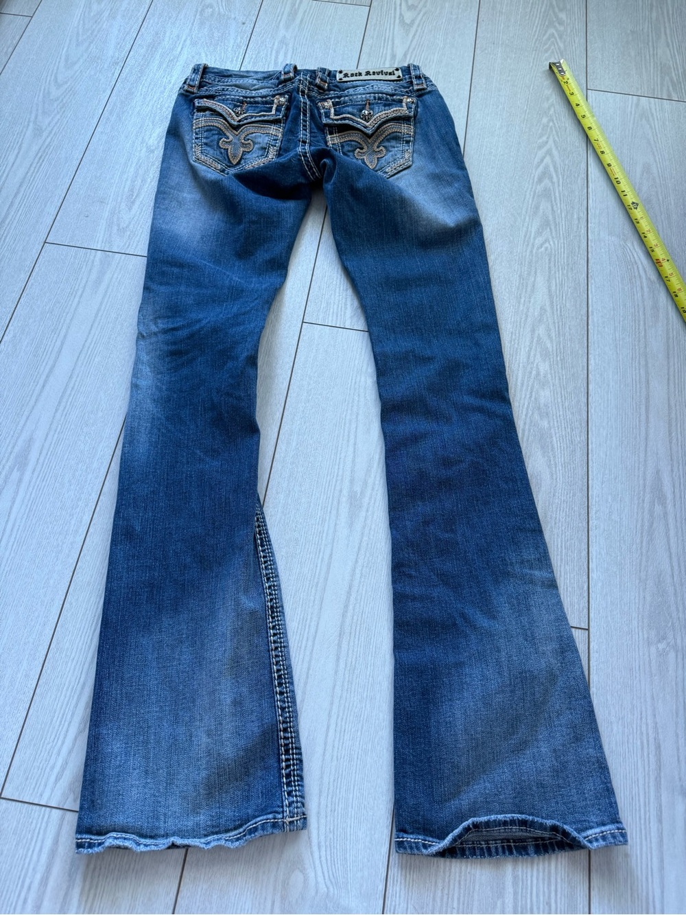 Rock Revival Bona bootcut jeans 27 blue denim y2k cotton casual embroidered